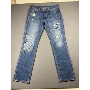 Levis Mens‎ Jeans W36 L34 Distressed Ripped Denim Blue thrasher